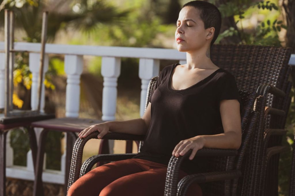 Title image: Stressed woman wondering how to calm down